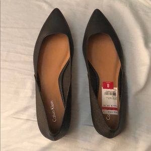 Pointy toe Calvin Klein flats, size 8